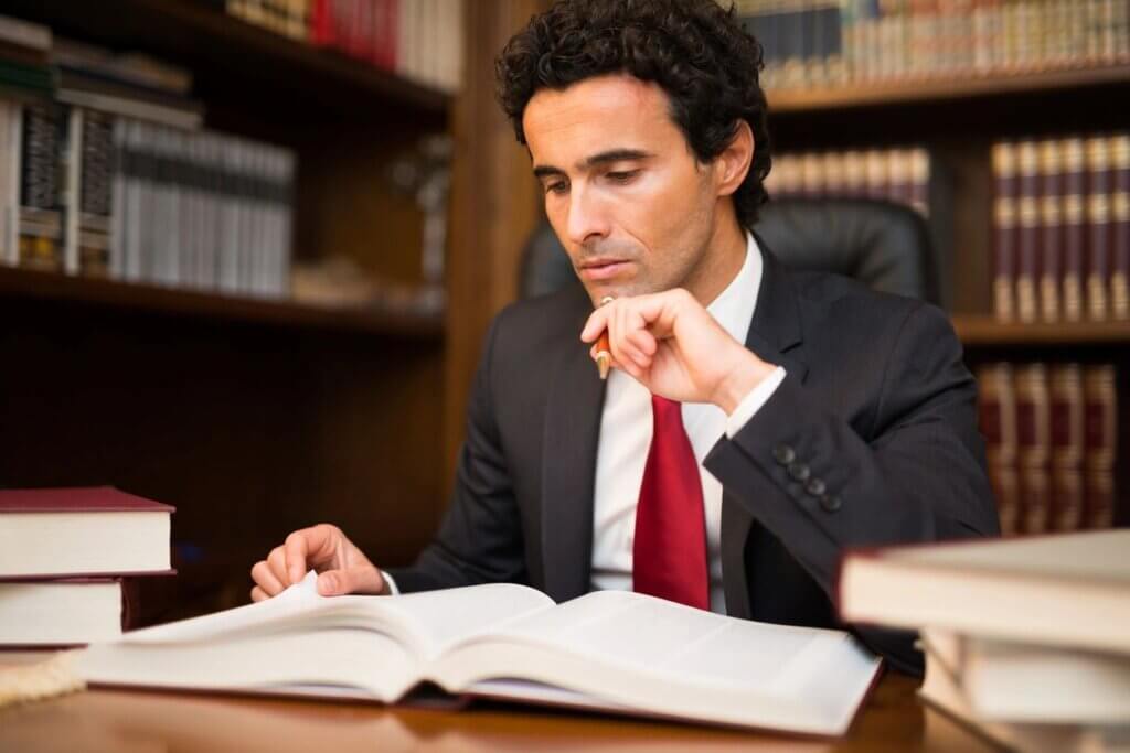 lawyer studying